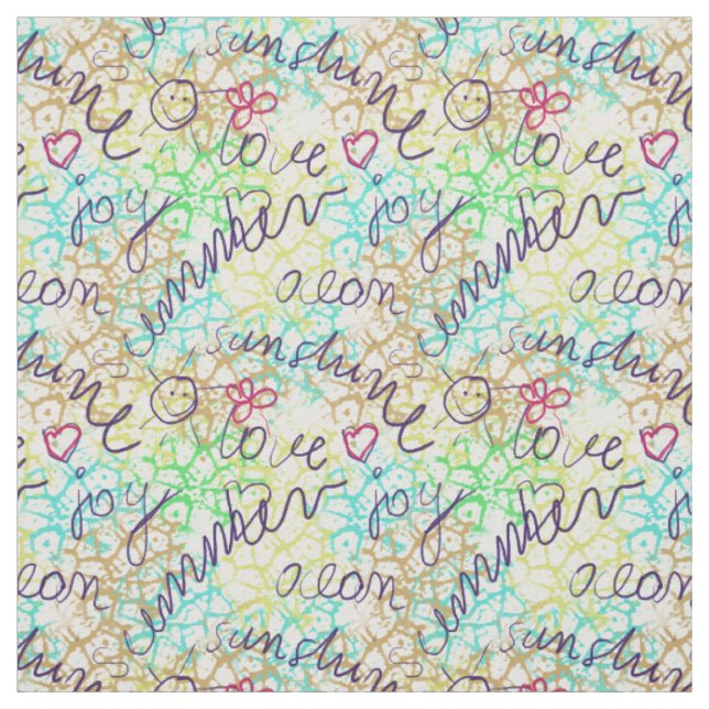 Summer typography fabric (Swatch)