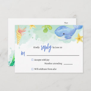 Summer Under the Sea Baby Shower RSVP Reply Enclosure Card