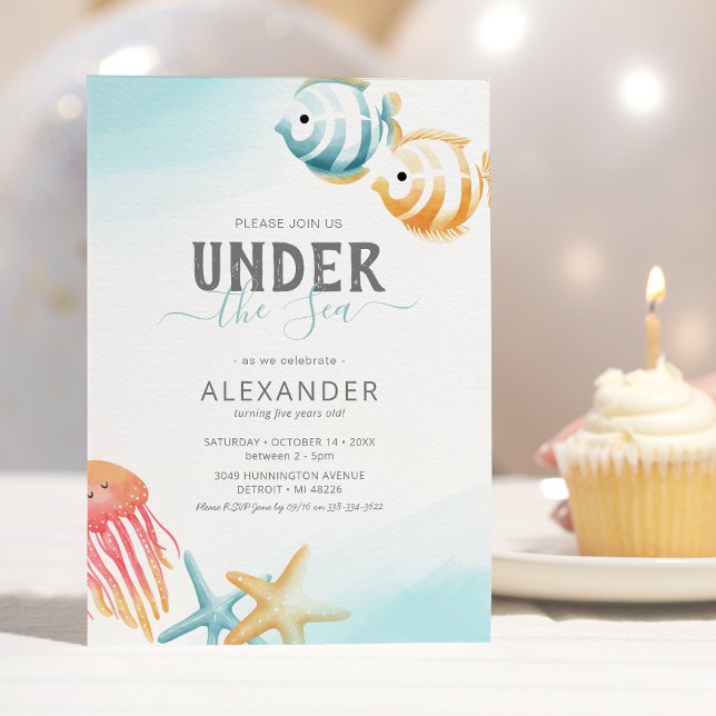 Summer Under the Sea Birthday Invitation (Creator Uploaded)