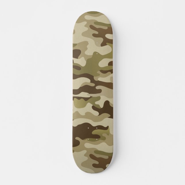 Summer Urban Camo Brown Green Tan Skateboard (Front)