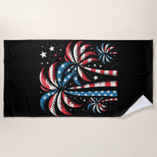 Summer USA Flag 4th of July Beach Towel