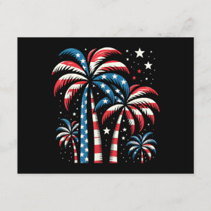 Summer USA Flag 4th of July Enclosure Card