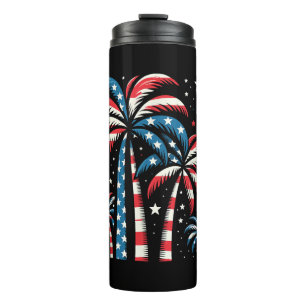 Summer USA Flag 4th of July Thermal Tumbler