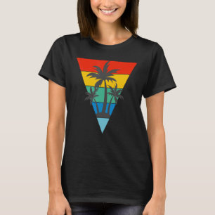 Summer Vacation Beach Palm Trees Retro Style Tropi T-Shirt