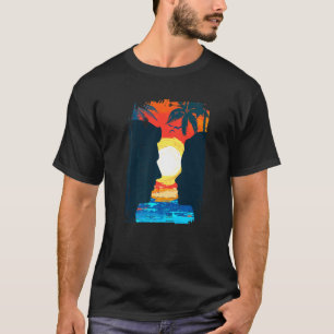 Summer Vacation Beach Palm Trees Retro Style Tropi T-Shirt