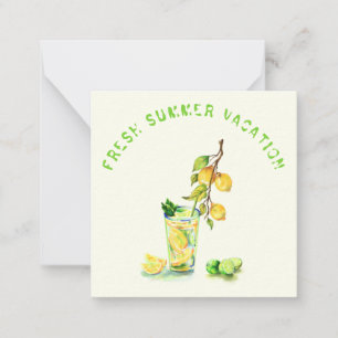 Summer Vacation Card Lemon Cocktail - Custom Text