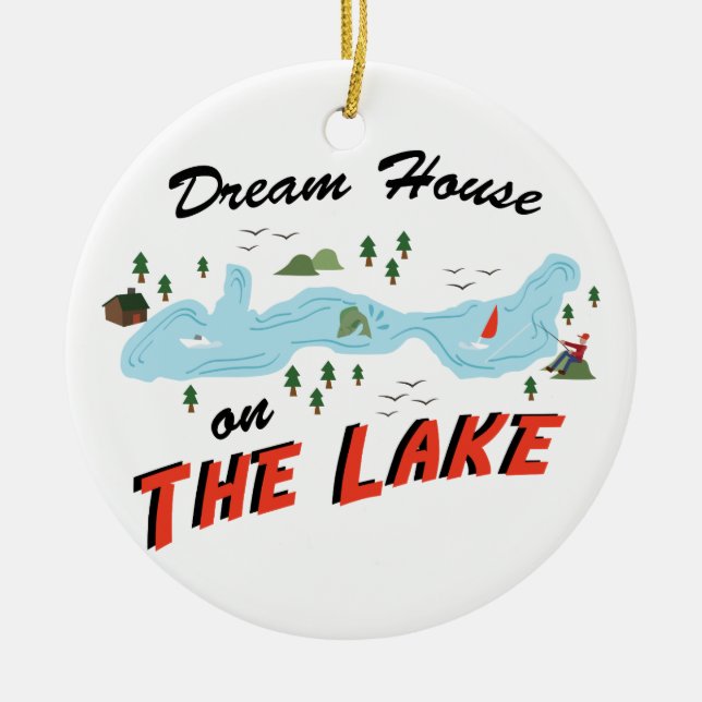 Summer Vacation Ceramic Tree Decoration (Front)