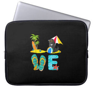 Summer vacation dog gift   newfie design laptop sleeve
