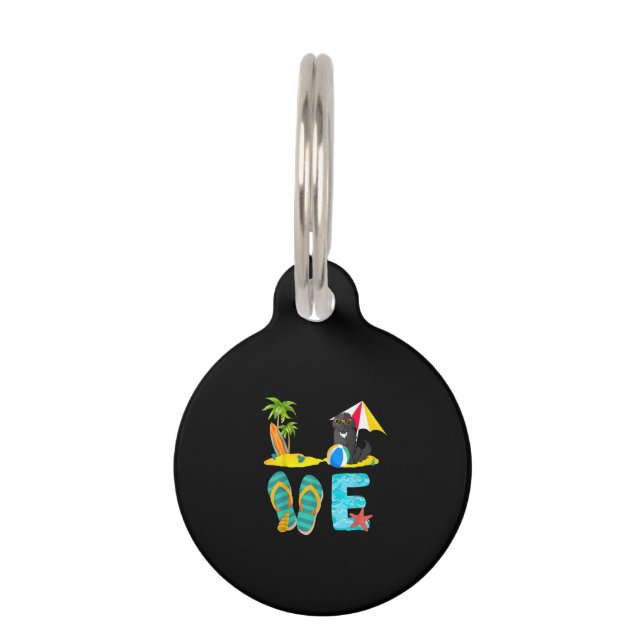 Summer vacation dog gift | newfie design pet tag (Front)