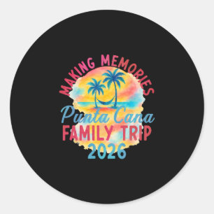 Summer Vacation Family Punta Cana Vacation 2026 Ma Classic Round Sticker