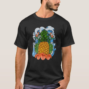 Summer Vacation Flowers Tropical Fruit Floral Pine T-Shirt
