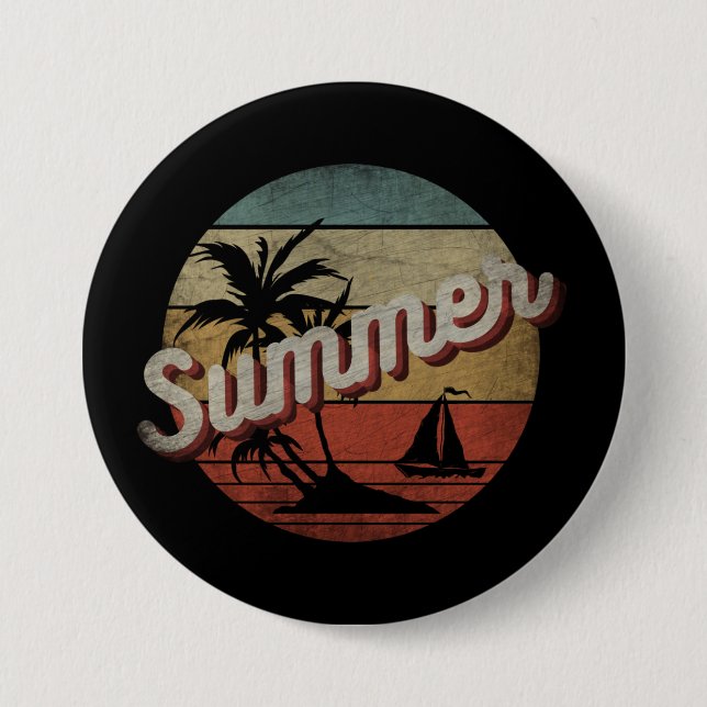 SUMMER VACATION GIFT 7.5 CM ROUND BADGE (Front)