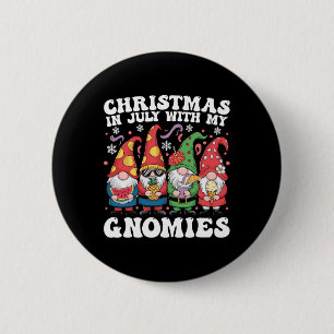 Summer Vacation Gnomes Lover Funny Christmas In Ju 6 Cm Round Badge