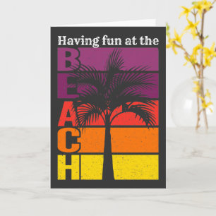 Summer Vacation Having Fun at the Beach Retro Card