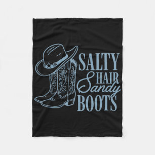Summer Vacation Holiday Beach Coastal Cowgirl 1 Fleece Blanket