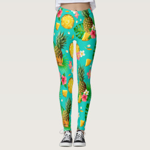 Summer Vacation Holiday Pineapple Yellow Green Leggings