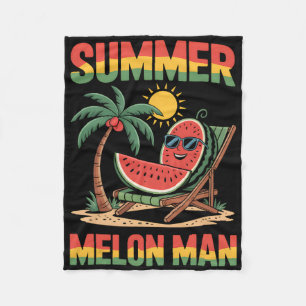 Summer Vacation Holiday Watermelon Beach Deck Chai Fleece Blanket