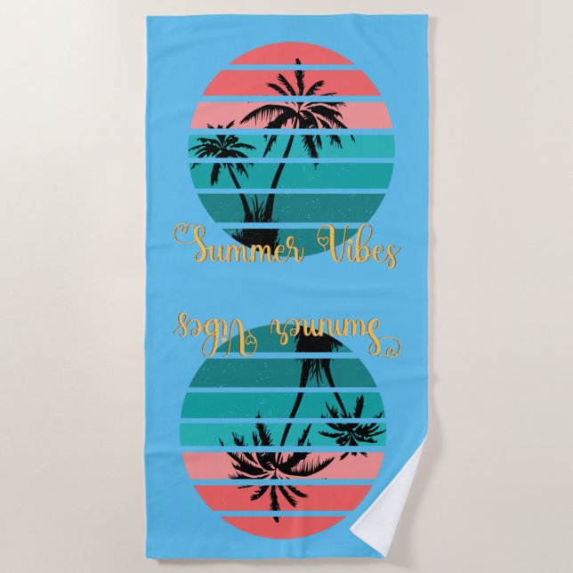 Summer Vacation Ideas  Beach Towel (Front)
