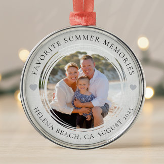 Summer Vacation Memories Family Photo Keepsake Metal Tree Decoration