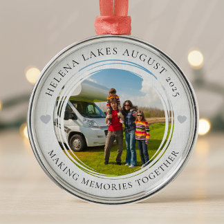 Summer Vacation Memories Family Photo Keepsake Metal Tree Decoration