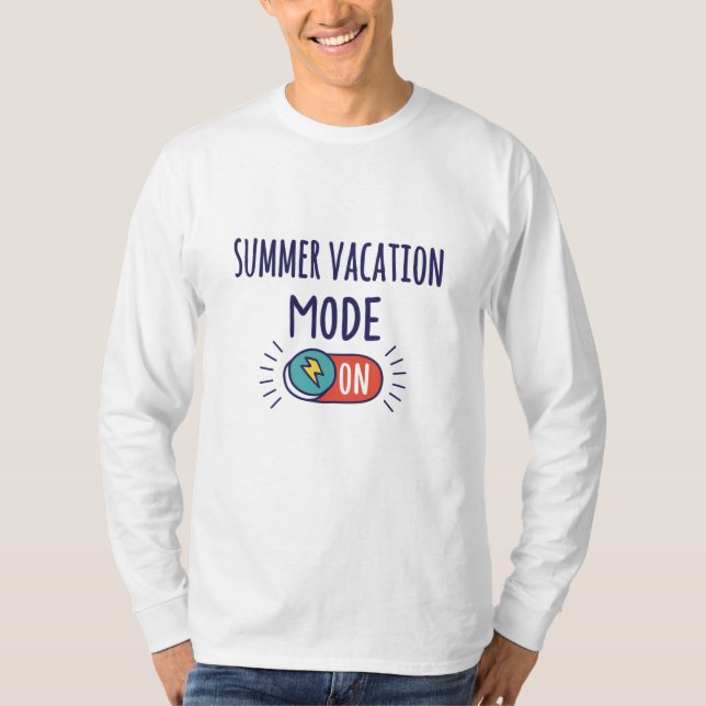 Summer Vacation mode On T-Shirt (Front)