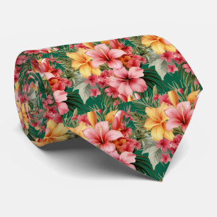 Summer Vacation Neck Tie   Tropical Hibiscus