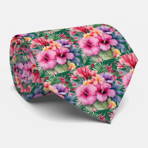 Summer Vacation Neck Tie   Tropical Hibiscus