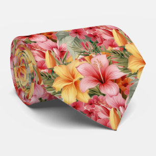 Summer Vacation Neck Tie   Tropical Hibiscus