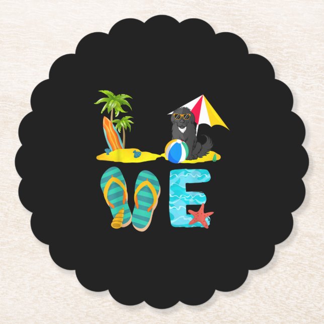 Summer vacation newfoundland | Love newfoundland Paper Coaster (Front)