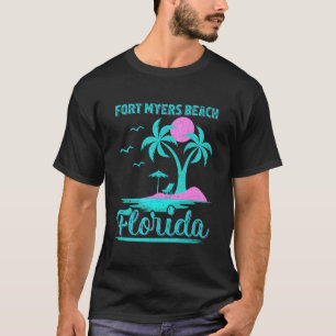 Summer Vacation Palm Tree Florida Fort Myers Beach T-Shirt