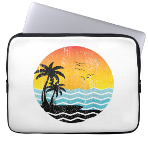 Summer Vacation Palm Trees Retro Sunset Tropical S Laptop Sleeve