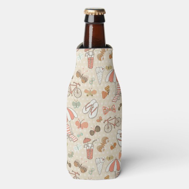 Summer Vacation Pattern Bottle Cooler (Bottle Front)