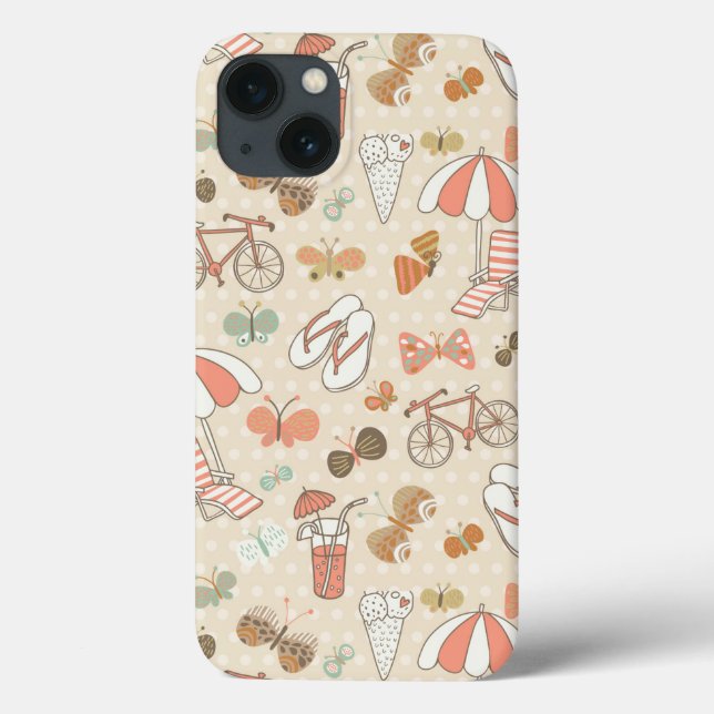 Summer Vacation Pattern Case-Mate iPhone Case (Back)