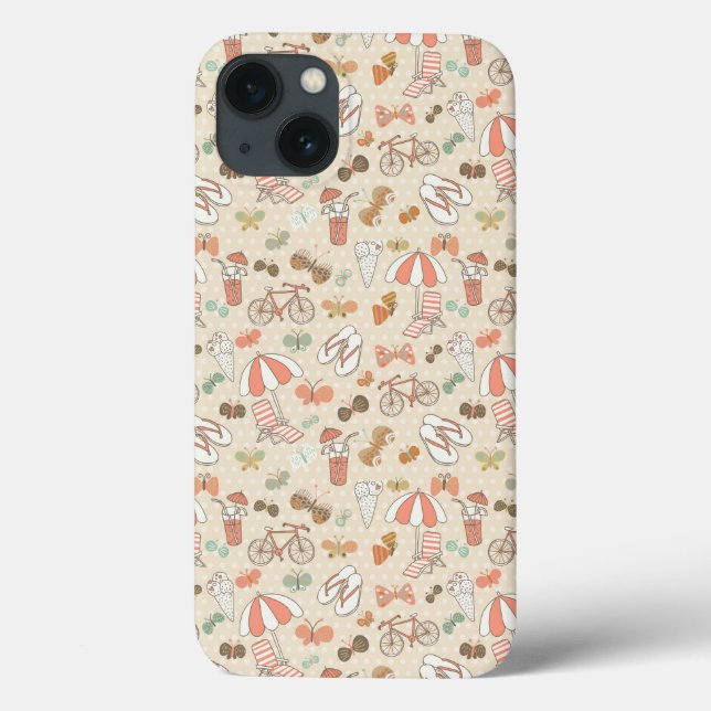 Summer Vacation Pattern Case-Mate iPhone Case (Back)
