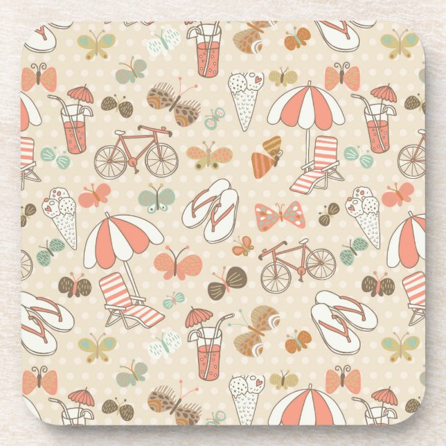 Summer Vacation Pattern Coaster (Front)