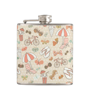Summer Vacation Pattern Hip Flask