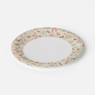 Summer Vacation Pattern Paper Plate