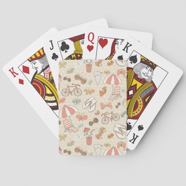 Summer Vacation Pattern Playing Cards (Back)