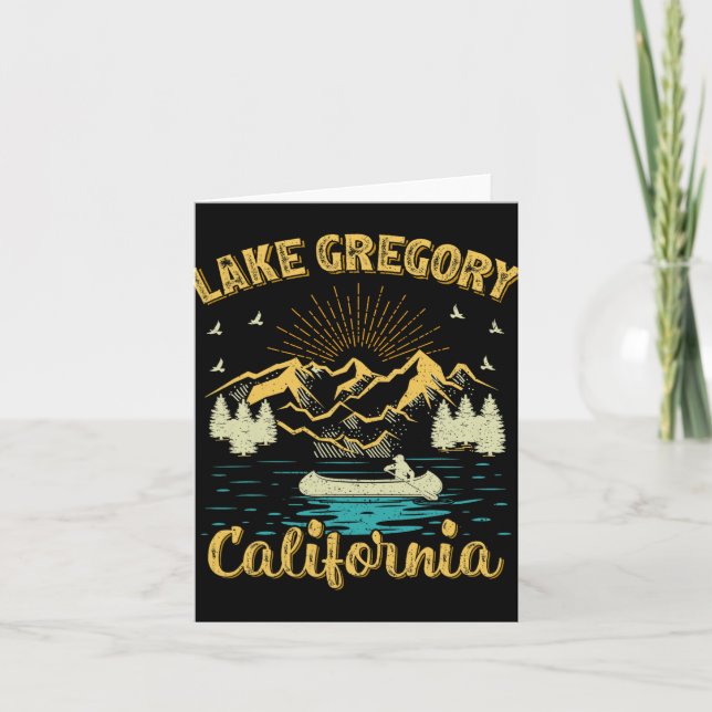 Summer Vacation Retro Mountain California Gregory  Card (Front)