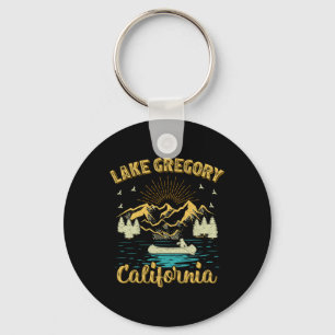 Summer Vacation Retro Mountain California Gregory Key Ring