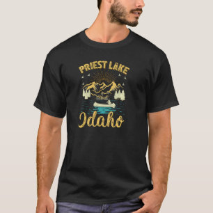 Summer Vacation Retro Mountain Idaho Priest Lake P T-Shirt