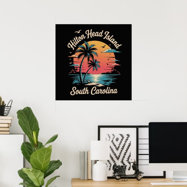 Summer Vacation Retro South Carolina Poster (Home Office)