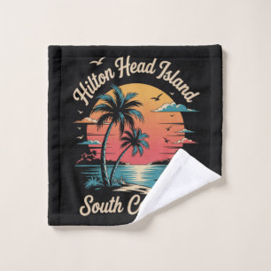 Summer Vacation Retro South Carolina Wash Cloth