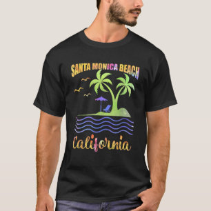 Summer Vacation Retro Sunset California Santa Moni T-Shirt