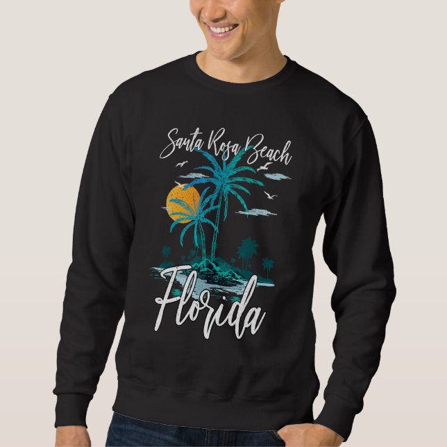 Summer Vacation Retro Sunset Florida Santa Rosa Be Sweatshirt (Front)