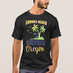 Summer Vacation Retro Sunset Oregon Cannon Beach T-Shirt