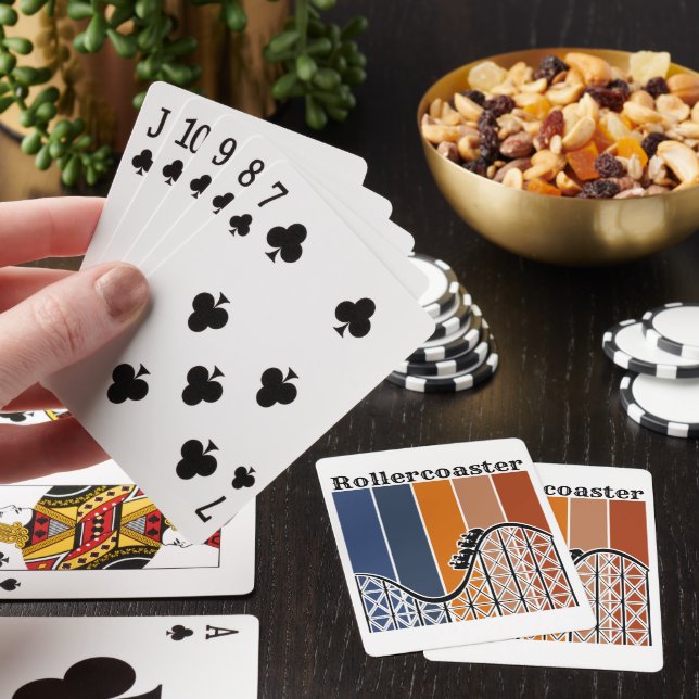 Summer Vacation Riding the Rollercoaster Retro Playing Cards (In Situ)