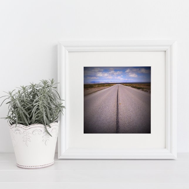 Summer Vacation Road Trip 4x4 Square Photo Print (Small photo frame with mat for 4x4 photo.)
