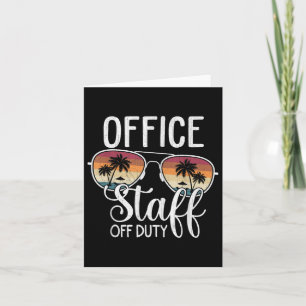 Summer Vacation School End Of Year Office Staff Of Card