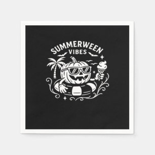 Summer Vacation Summerween Vibes Pumpkin Pool Floa Napkin